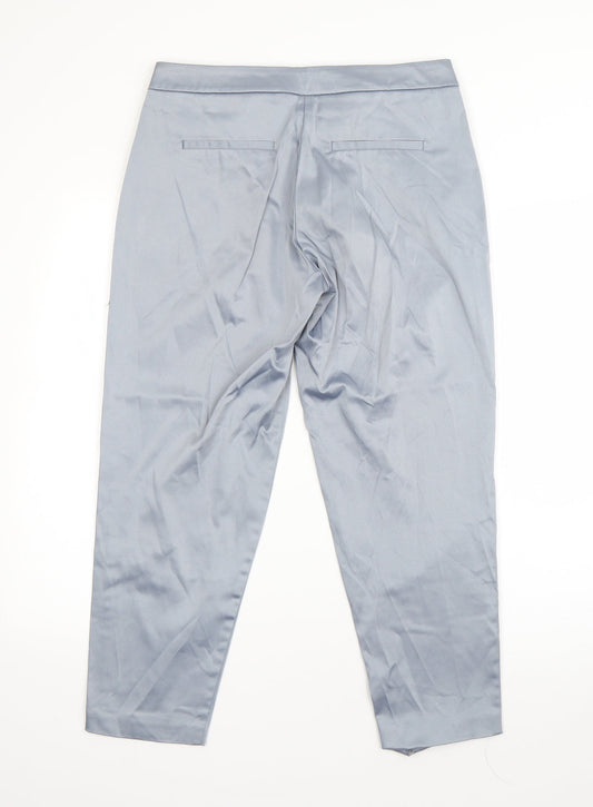 River Island Womens Blue Cotton Dress Pants Trousers Size 8 L25 in Regular