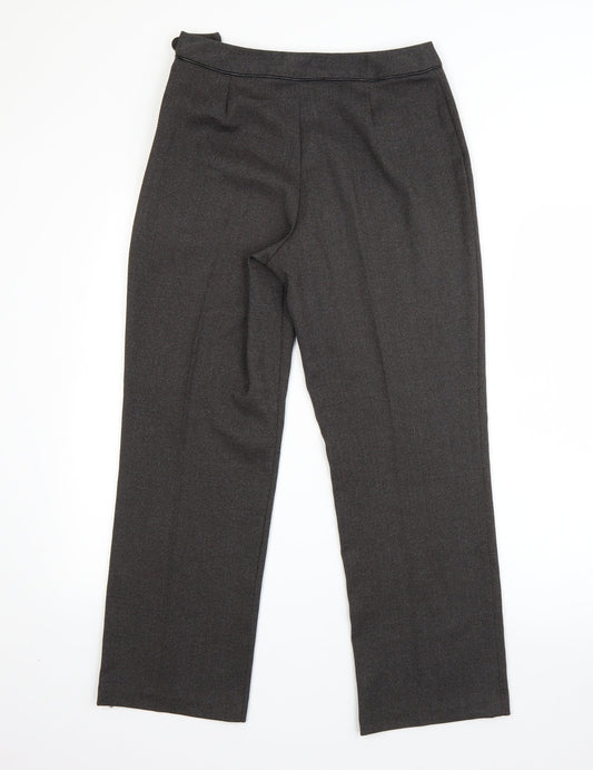 M&S Womens Grey Viscose Dress Pants Trousers Size 8 L26 in Regular