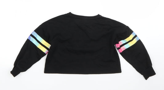 George Girls Black Cotton Shrug Sweatshirt Size 4-5 Years - Love Heart