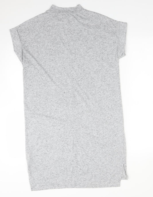 Atmosphere Womens Grey Polyester T-Shirt Dress Size 8 Mock Neck