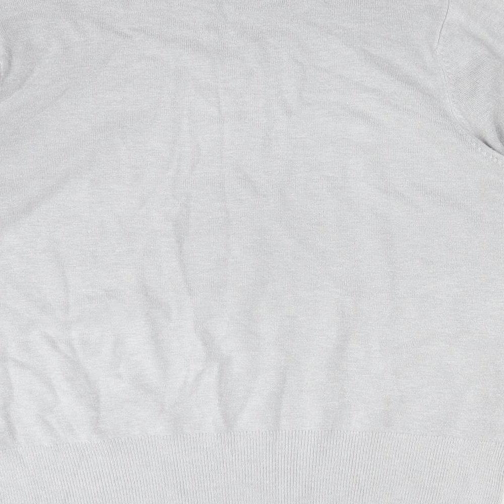 CMD Womens Grey Acrylic Basic T-Shirt Size L Roll Neck