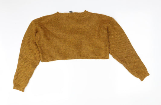 New Look Womens Yellow Pullover Sweatshirt Size M