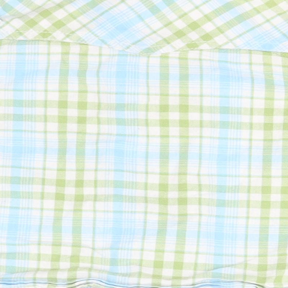George Baby Blue Plaid Cotton Basic Button-Up Size 12-18 Months Collared