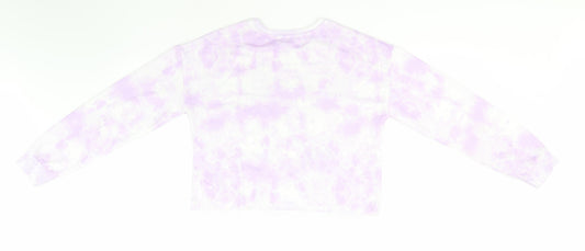 George Girls Purple Round Neck Geometric Polyester Pullover Jumper Size 11-12 Years