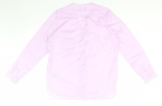 Gap Womens Blue Lyocell Basic Button-Up Size L V-Neck