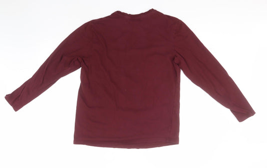 Studio Womens Red Round Neck Cotton Pullover Jumper Size M
