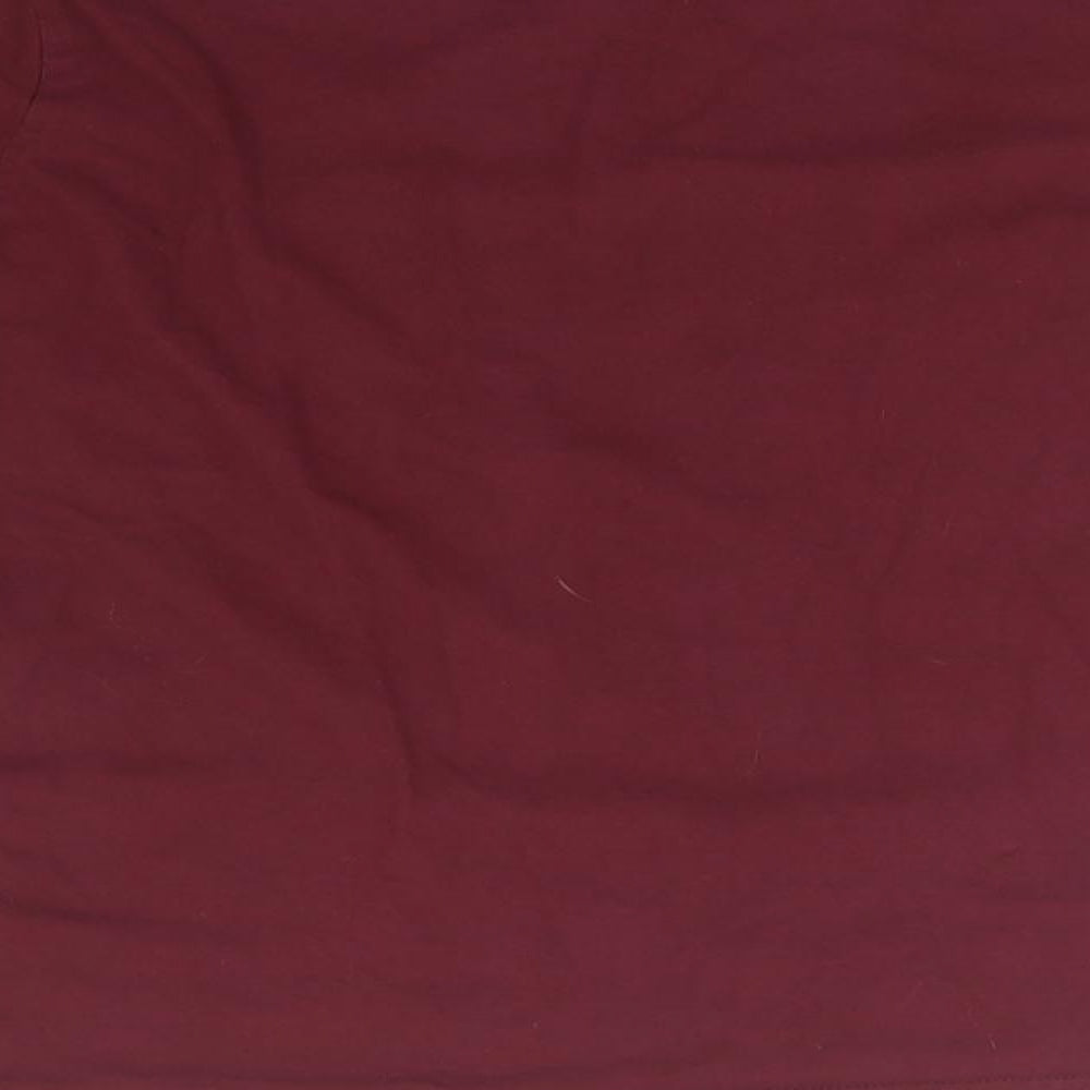 Studio Womens Red Round Neck Cotton Pullover Jumper Size M