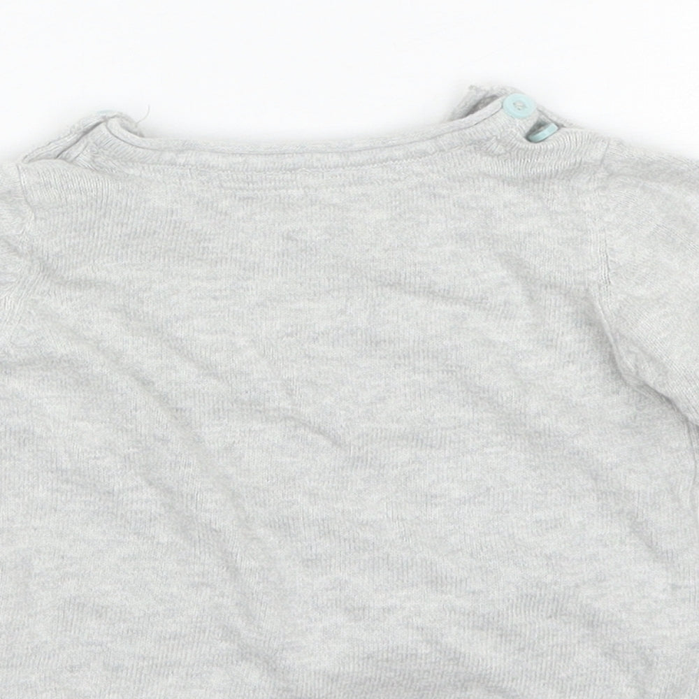 Marks and Spencer Baby Grey Cotton Pullover Jumper Size 6-9 Months
