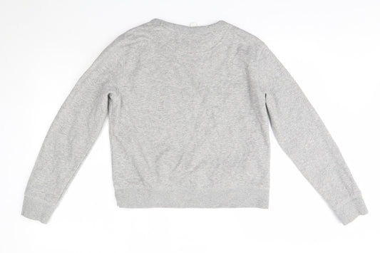 H&M Womens Grey Round Neck Cotton Pullover Jumper Size S