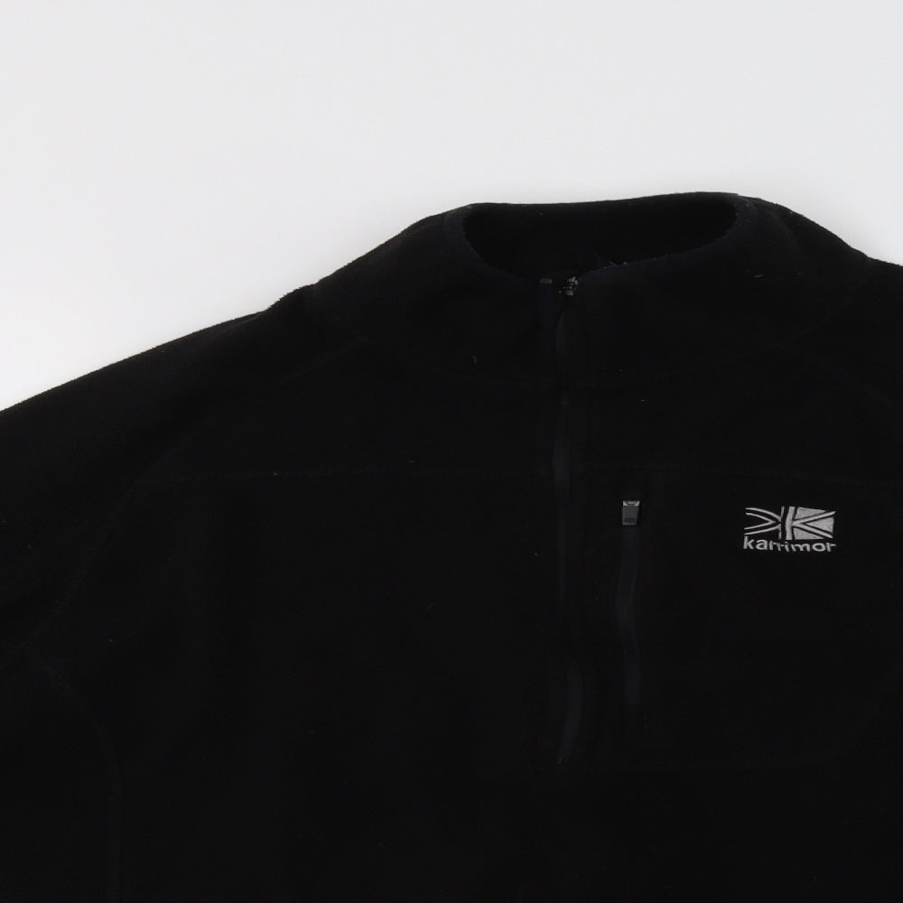 Karrim Womens Black Polyester Henley Hoodie Size L Zip