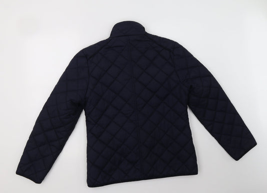 Avenue Womens Blue Jacket Size M Zip