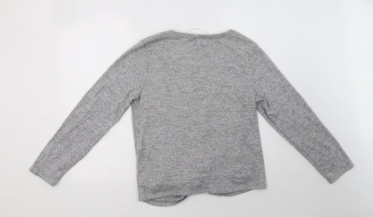 Cable & Gauge Womens Grey Crew Neck Polyester Pullover Jumper Size XL