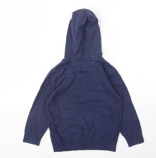 Mini Club Boys Blue Cotton Pullover Hoodie Size 3 Years