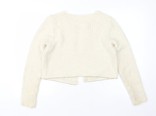 Quiz Womens Beige Round Neck Cardigan Jumper Size S