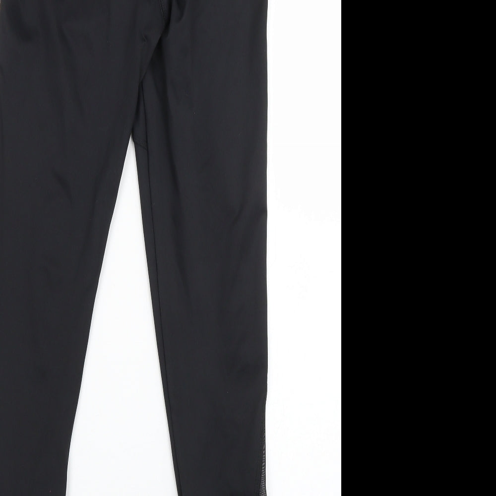 Workout Womens Black Polyester Compression Leggings Size XS L26 in Regular