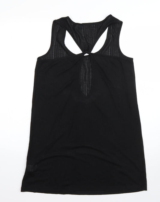 Holiday Shop Womens Black Polyester Basic Blouse Size S Round Neck