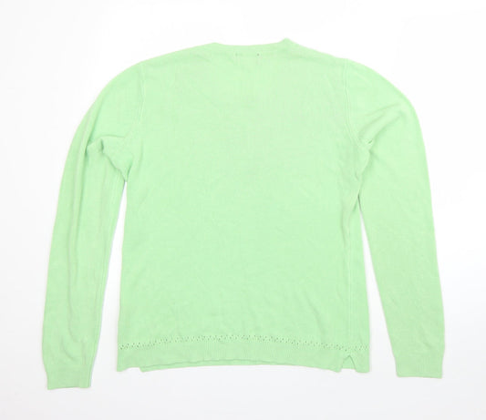 Papaya Womens Green Round Neck Acrylic Pullover Jumper Size 14