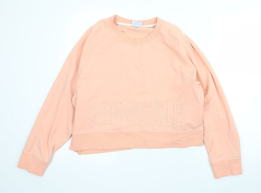 Lonsdale Womens Pink Round Neck  Polyester Pullover Jumper Size 18