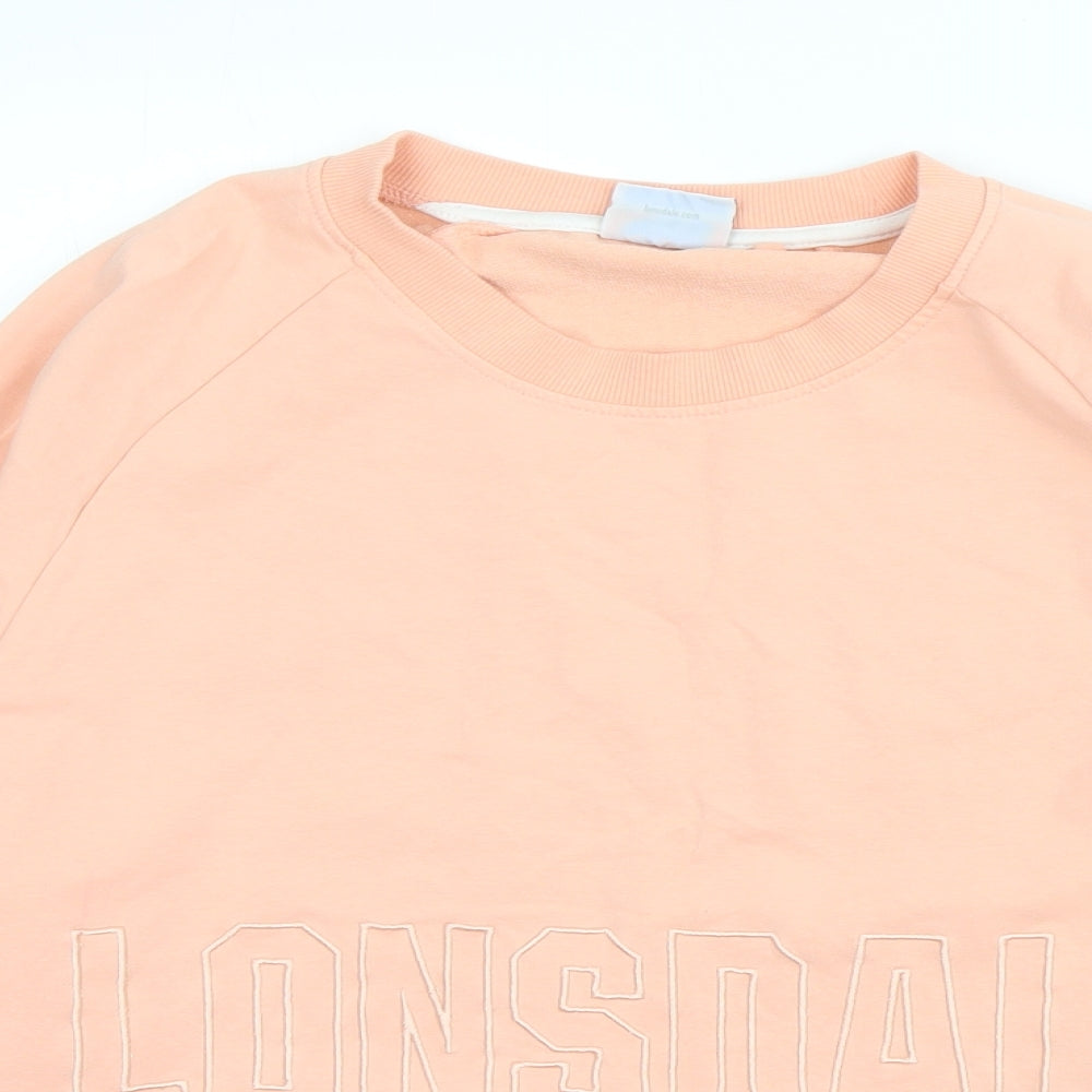 Lonsdale Womens Pink Round Neck Polyester Pullover Jumper Size 18