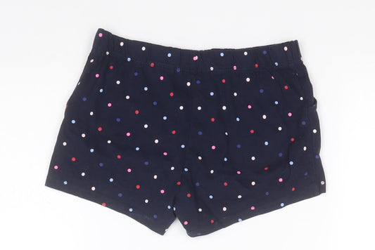 H&M Boys Blue Spotted Cotton Sweat Shorts Size 9-10 Years Regular