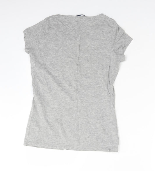 STORE TWENTY ONE Womens Grey Cotton Basic T-Shirt Size 10 Round Neck - LOVE. CALIFORNIA