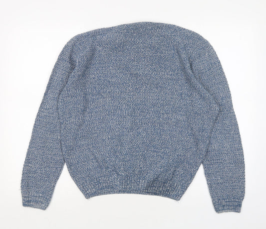 River Island Womens Blue Round Neck Acrylic Pullover Jumper Size M