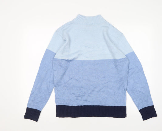 Damart Womens Blue Round Neck Acrylic Pullover Jumper Size 10