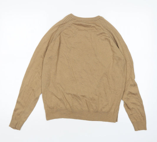 NEXT Womens Beige Round Neck Polyester Pullover Jumper Size M