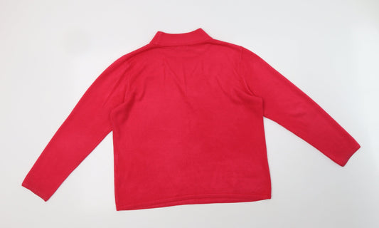 BM Womens Pink Mock Neck Acrylic Pullover Jumper Size M