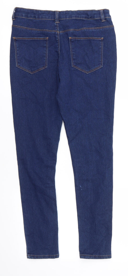 Miss Evie Girls Blue Cotton Skinny Jeans Size 12-13 Years Regular Zip - Indigo blue