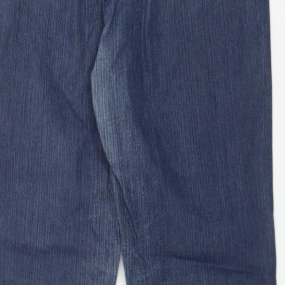River Island Womens Blue Cotton Snow Pants Trousers Size 14 L27 in Regular