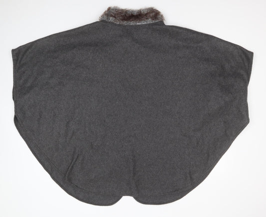 Preworn Womens Grey Overcoat Poncho