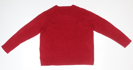 Marks and Spencer Womens Pink Round Neck Acrylic Pullover Jumper Size 18