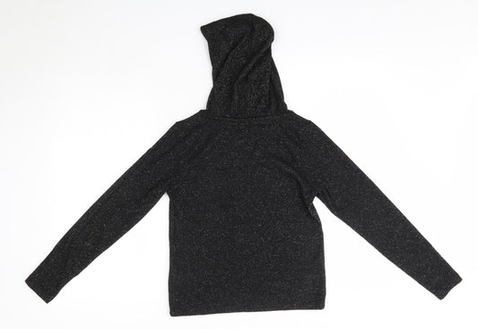 Jeff & Co Womens Black Polyester Pullover Hoodie Size 8