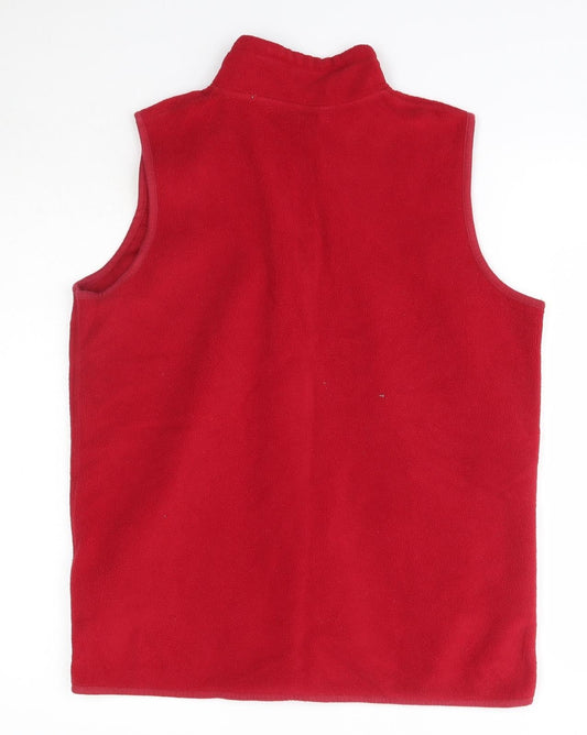 EWM Womens Red High Neck Polyester Vest Jumper Size M