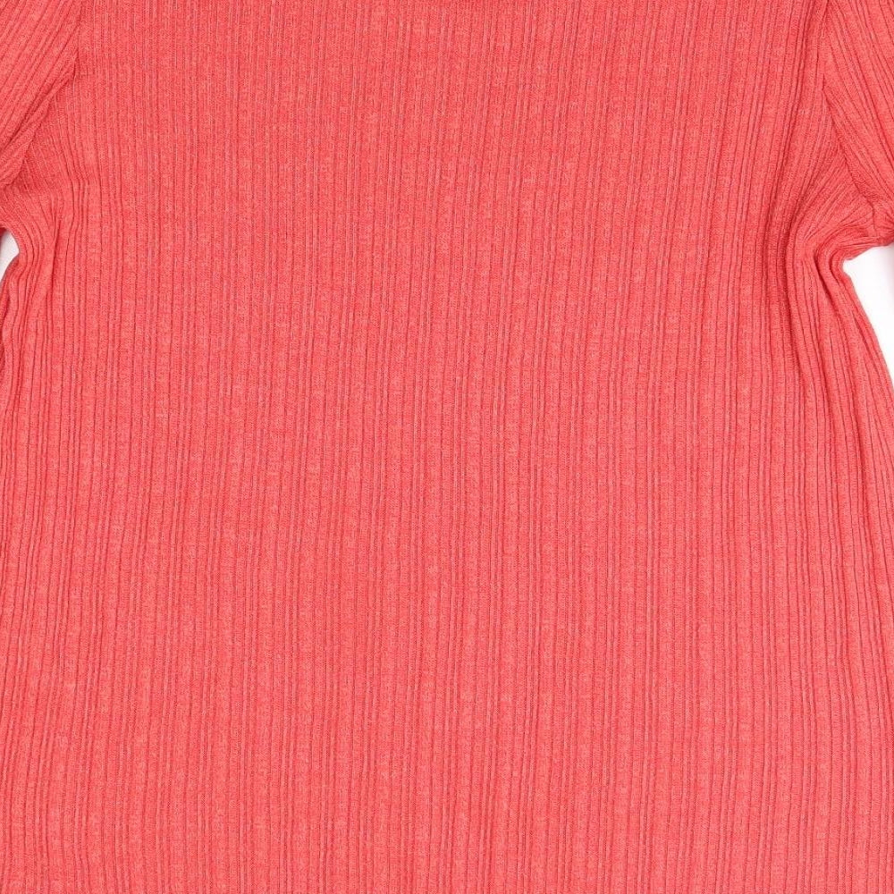 Peacocks Womens Pink Round Neck Polyester Pullover Jumper Size 18
