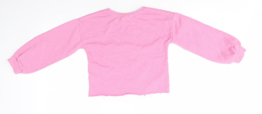 I Love Girlswear Girls Pink Cotton Pullover Sweatshirt Size 10 Years Pullover - Dance Vibes Shimmer