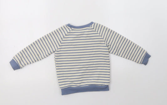 Primark Girls Ivory Striped Cotton Pullover Sweatshirt Size 2-3 Years - Love What You Create