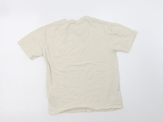 M&S Girls Beige Cotton Basic T-Shirt Size 10-11 Years Crew Neck - Live Your Best Life