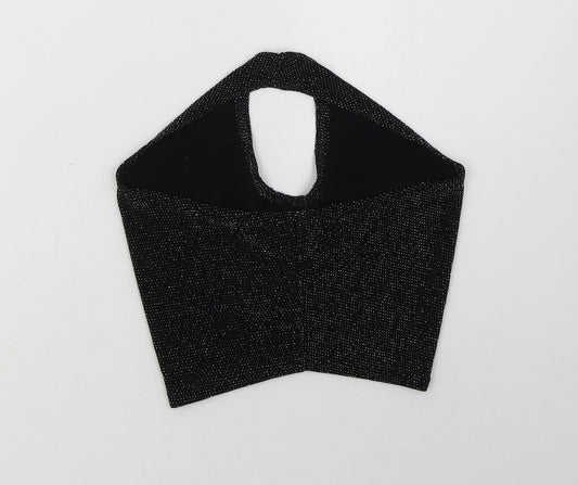PRETTYLITTLETHING Womens Black Nylon Cropped Tank Size 4 Halter