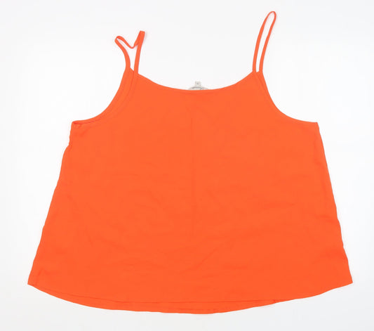 Peacocks Womens Orange Polyester Basic Blouse Size 20 Round Neck