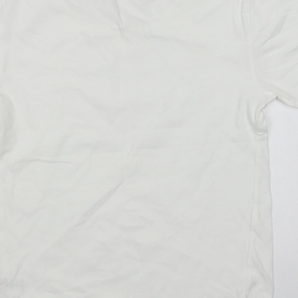 Matalan Boys White Cotton Basic T-Shirt Size 8-9 Years Round Neck