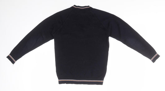 Heritage Boys Black V-Neck Acrylic Pullover Jumper