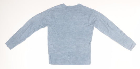 Marks and Spencer Womens Blue V-Neck Pullover Jumper Size 8