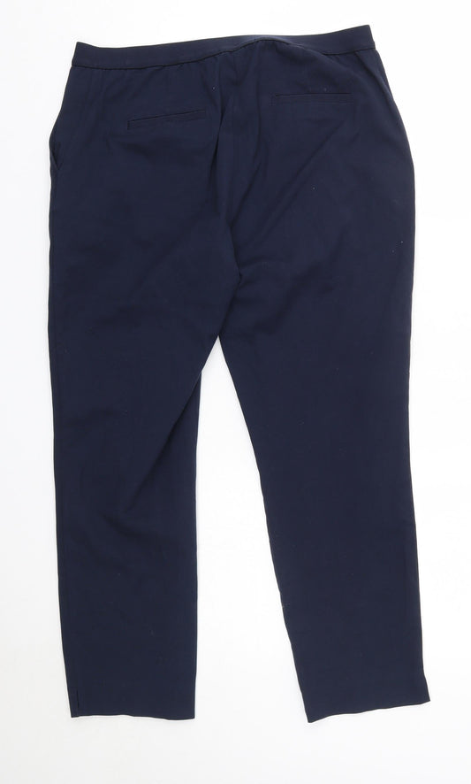 Dunnes Womens Blue Polyester Dress Pants Trousers Size 14 L26 in Regular