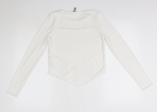 ASOS Womens White Polyester Basic Blouse Size 10 Round Neck
