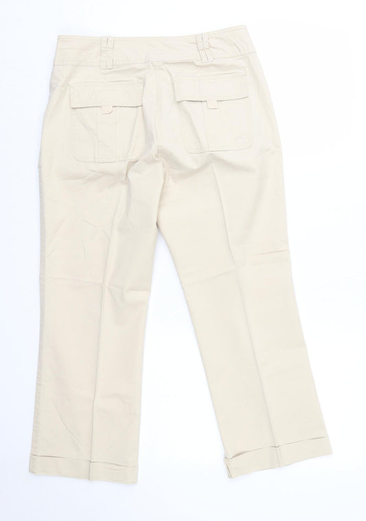 LERROS Womens Beige Cotton Trousers Size 12 L24 in Regular