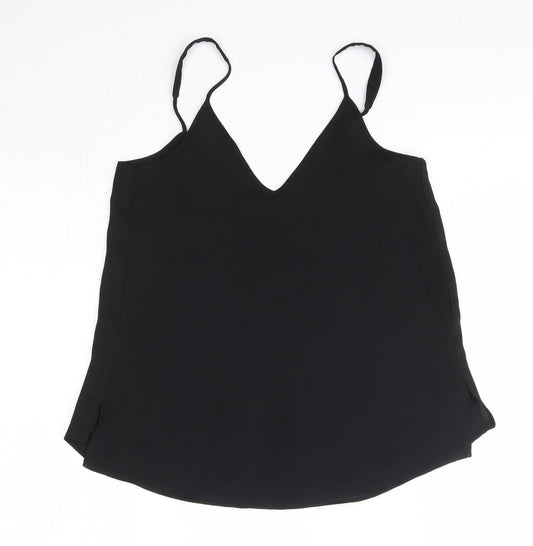 River Island Womens Black Polyester Camisole Blouse Size 6 V-Neck