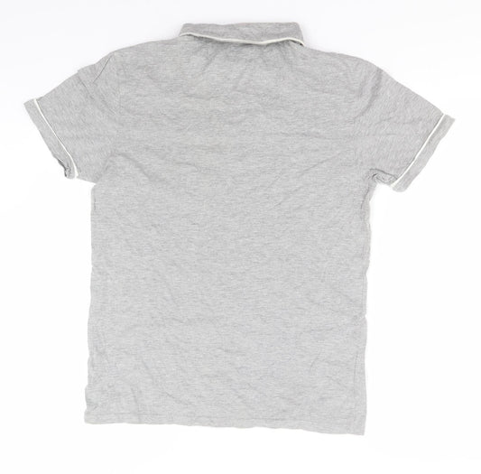 Industrialize Mens Grey Cotton Polo Size S Collared