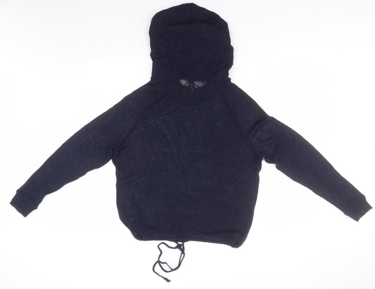 Divided Womens Blue Polyester Pullover Hoodie Size M - Amour